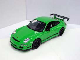 Porsche  - 2007 green - 1:18 - Welly - 18015gn - welly18015gn | Toms Modelautos
