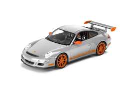 Porsche  - 2007 silver/orange - 1:18 - Welly - 18015s - welly18015s | Toms Modelautos