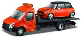Mini  - orange/black - 1:43 - Bburago - 31405o - bura31405o | Tom's Modelauto's