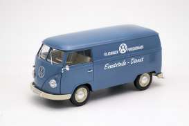 Volkswagen  - T1 Panel Van 1963 blue/white - 1:18 - Welly - 18053TDB - welly18053TDB | Toms Modelautos