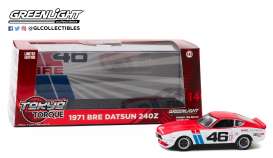 Datsun  - 240Z #46 1970 white/red - 1:43 - GreenLight - 86334 - gl86334 | Toms Modelautos