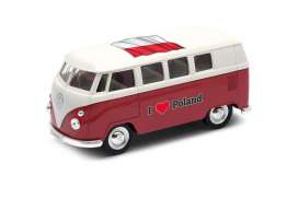 Volkswagen  - T1 Bus 1962 red/white - 1:34 - Welly - 49764PO - welly49764PO | Toms Modelautos