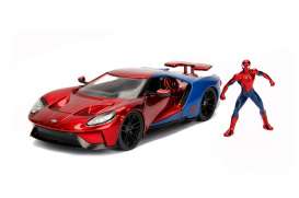Ford  - GT *Spiderman* 2017 red/blue - 1:24 - Jada Toys - 99725 - jada253225002 | Tom's Modelauto's