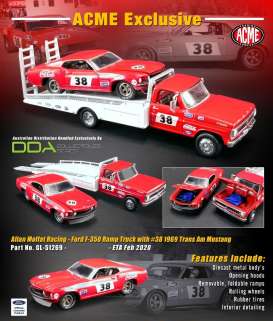 Ford  - Trans Am Mustang & Ramp Truck red/white - 1:64 - Acme Diecast - 51269 - acme51269 | Toms Modelautos