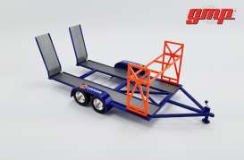 Trailer  - with Tire rack blue/orange - 1:43 - GMP - 14316 - gmp14316 | Toms Modelautos