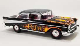 Chevrolet  - Big Daddy Ed Roth Bel Air 1957 black/flames - 1:18 - Acme Diecast - 1807014 - acme1807014 | Toms Modelautos