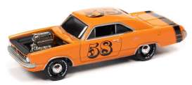 Dodge  - Dart (Spoilers) 1970 Orange/black - 1:64 - Johnny Lightning - SP211B - JLSP211B | Tom's Modelauto's