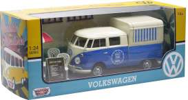 Volkswagen  - Pick-up Bus *Mobile Cafe* blue/white - 1:24 - Motor Max - 79721 - mmax79721 | Toms Modelautos