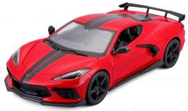 Chevrolet  - Corvette 2020 red/black - 1:24 - Maisto - 31534O - mai31534R | Toms Modelautos