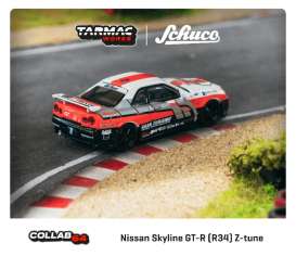 Nissan  - Skyline GT-R  white/red/black - 1:64 - Tarmac - T64S-014-GT - TC-T64S014GT | Toms Modelautos