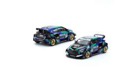 Toyota  - Yaris black/green/blue - 1:64 - Pop Race Limited - PR640022 - PR640022 | Tom's Modelauto's