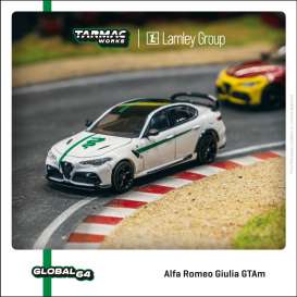 Alfa Romeo  - Giulia white/green - 1:64 - Tarmac - T64G-TL031-MWG - TC-T64GTL031MWG | Toms Modelautos