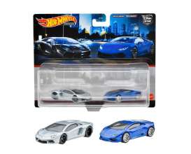 Lamborghini  - Aventador & Uracan blue/silver - 1:64 - Hotwheels - HFF32 - hwmvHFF32 | Toms Modelautos