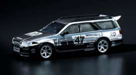 Nissan  - Stagea chrome silver - 1:64 - Pop Race Limited - PR640056 - PR640056 | Tom's Modelauto's