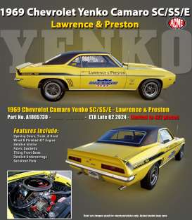 Chevrolet  - Yenko Camaro SC/SS/E 1969 yellow/black - 1:18 - Acme Diecast - 1805730 - acme1805730 | Toms Modelautos