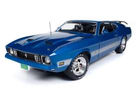 Ford  - Mustang Mach 1 1973 blue - 1:18 - Auto World - AMM1323 - AMM1323 | Toms Modelautos