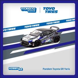 Toyota  - GR Yaris black/blue - 1:64 - Tarmac - T64-080-TOYO - TC-T64-080TOYO | Toms Modelautos