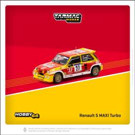 Renault  - 5 Maxi Turbo 1985 yellow/red - 1:64 - Tarmac - T64-TL061-85TDC27 - TC-T64TL061-85TDC27 | Toms Modelautos