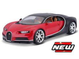 Bugatti  - Chiron red/black - 1:64 - Maisto - 15701R - mai15701R | Toms Modelautos