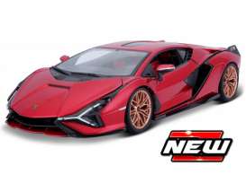 Lamborghini  - Sian FKP 37 red - 1:64 - Maisto - 15706R - mai15706R | Tom's Modelauto's
