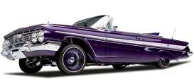 Chevrolet  - Impala convertible Lowrider 1961 purple/chrome - 1:18 - SunStar - 2110 - sun2110 | Toms Modelautos