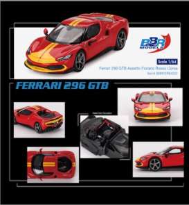 Ferrari  - 296 GTB 2023 red - 1:64 - BBR - BBRFER64002 - BBRFER64002 | Toms Modelautos