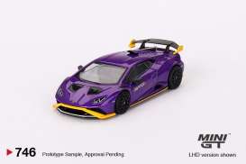 Lamborghini  - Huracan 2023 purple - 1:64 - Mini GT - 00746-R - MGT00746rhd | Tom's Modelauto's