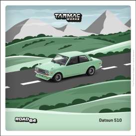 Datsun  - 510 light green - 1:64 - Tarmac - T64R-025-GR - TC-T64R052GR | Toms Modelautos