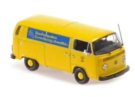 Volkswagen  - T2 Delivery Van 1972 yellow/blue - 1:43 - Maxichamps - 940053062 - mc940053062 | Tom's Modelauto's